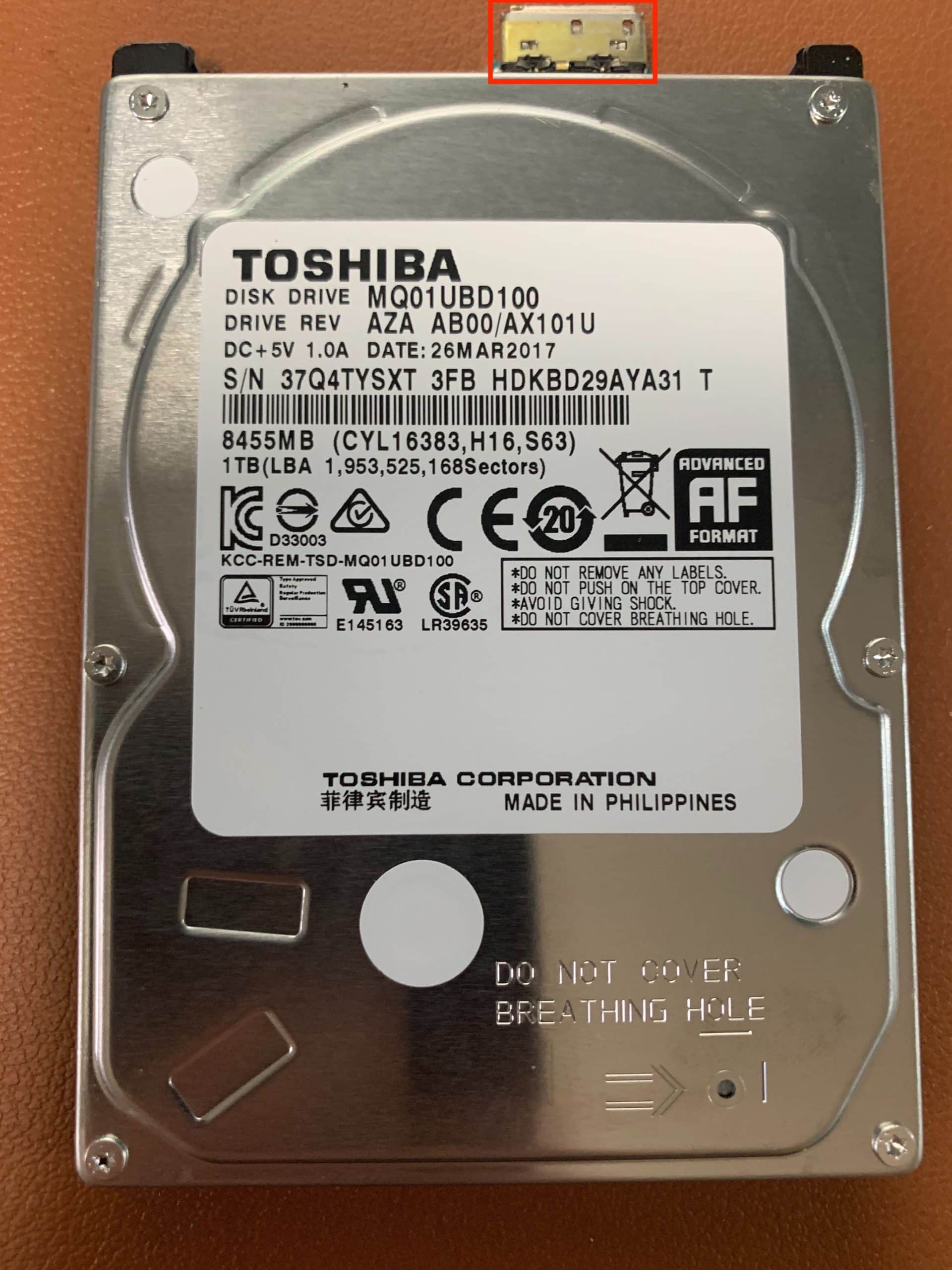 Toshiba USB Data Recovery External Drive Recovery with SATA PCB Swap