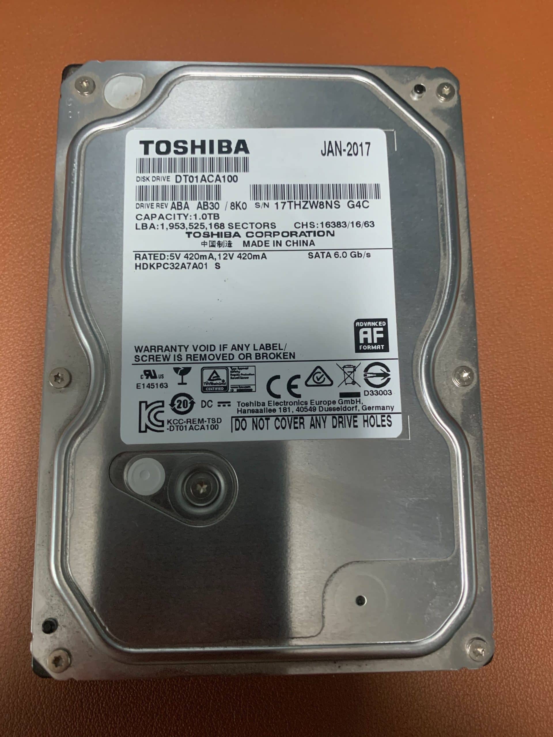 Toshiba 3.5" Desktop Drive Model DT01ACA100