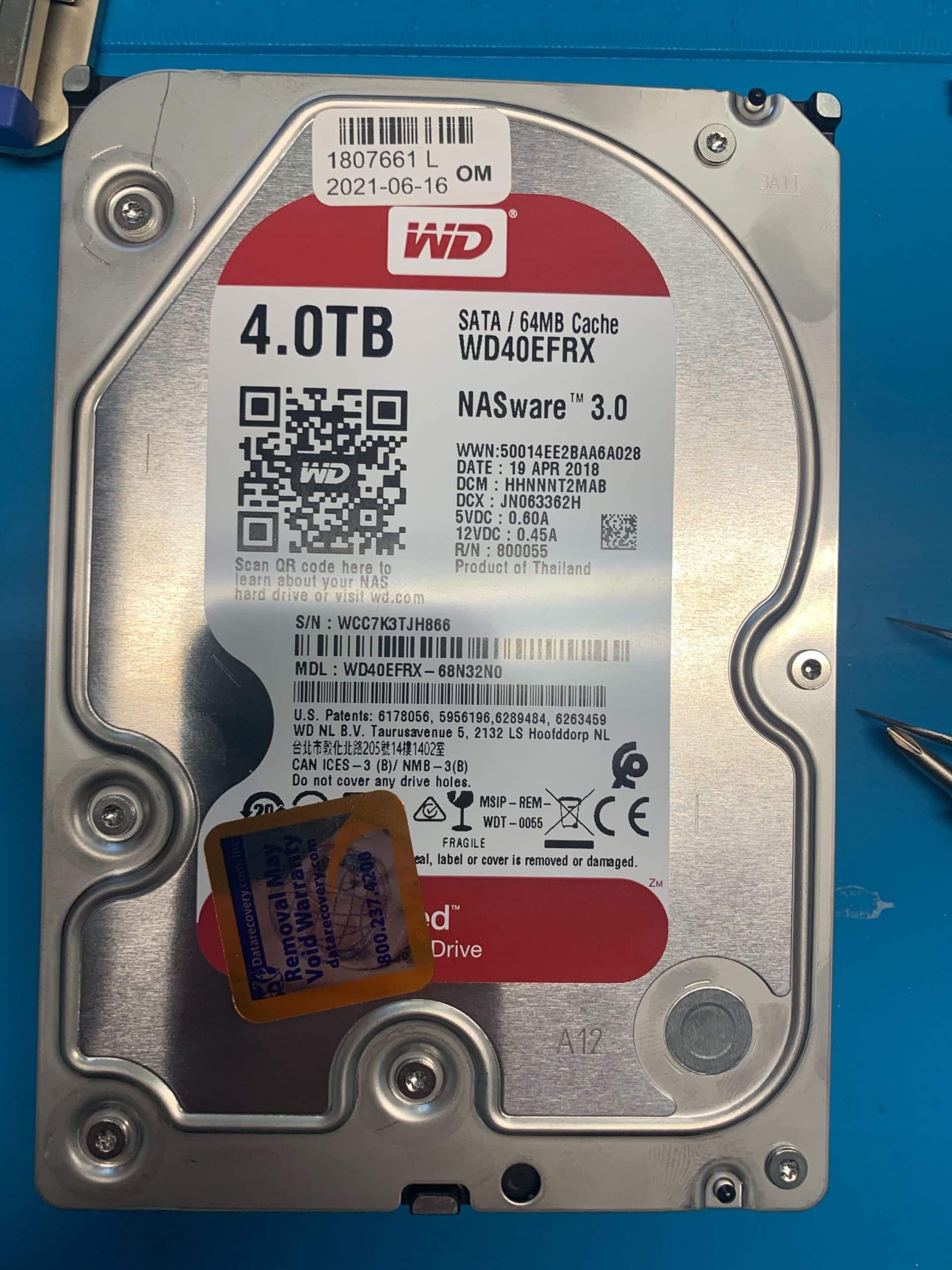 WD data recovery from MyBook WD40EFRX 4TB Hard Drive