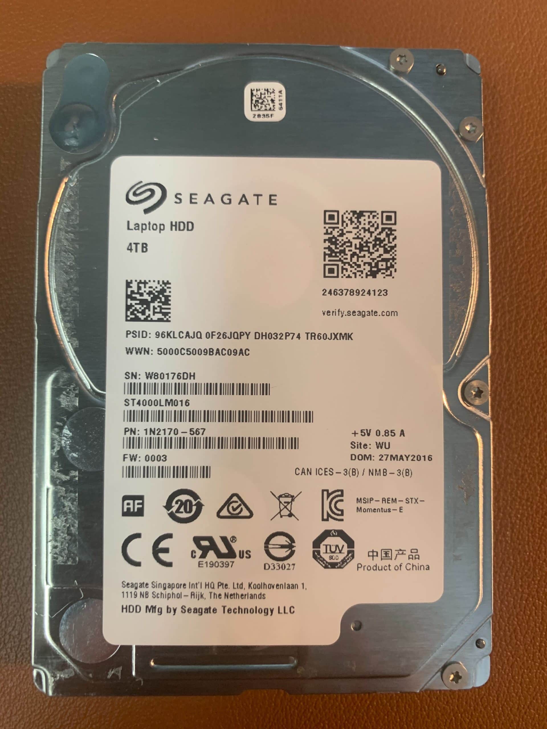 Seagate ST4000LM016 4TB Recovering Failed Time Machine Backup