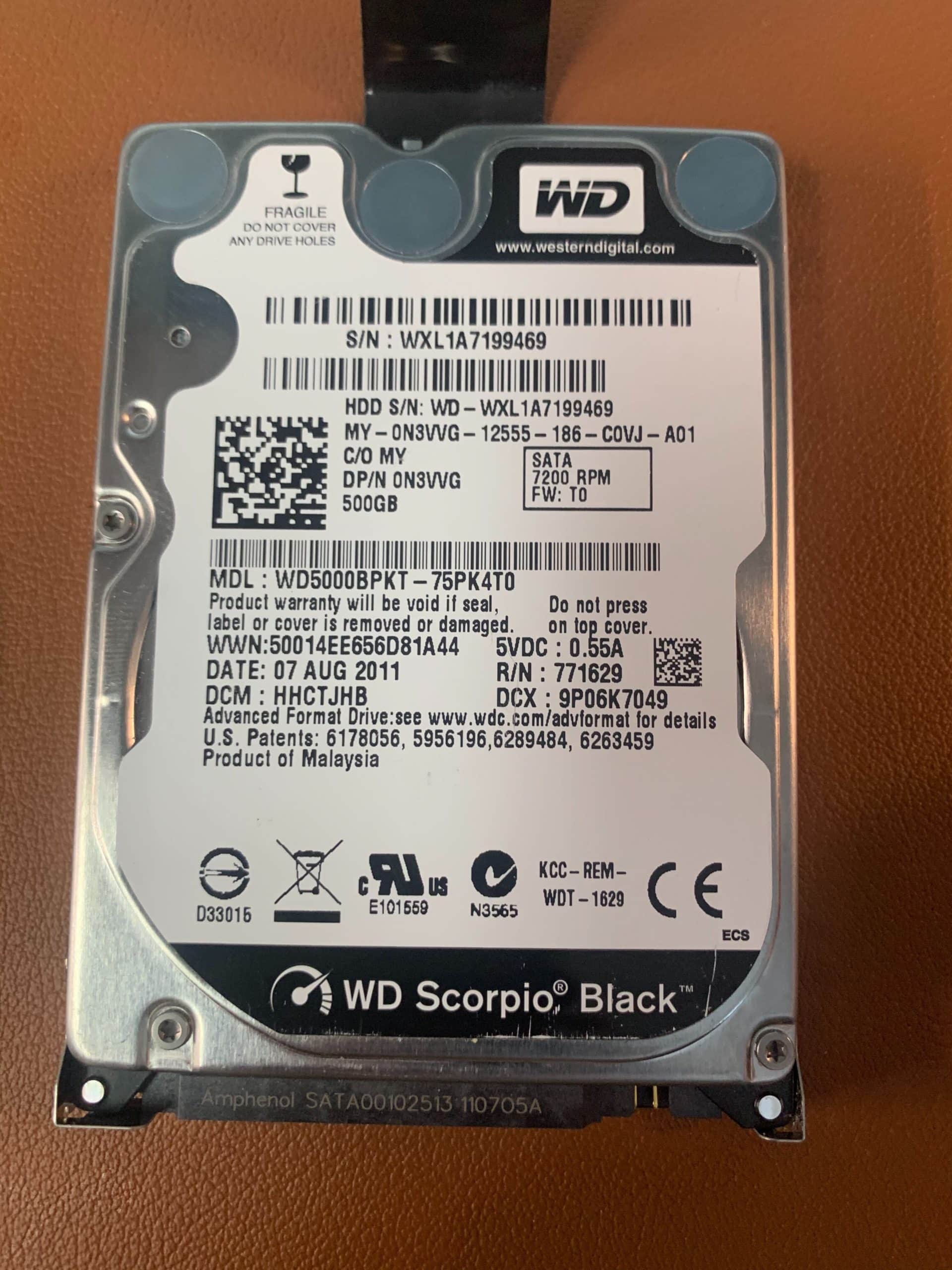 500GB WD5000BPKT Recovery