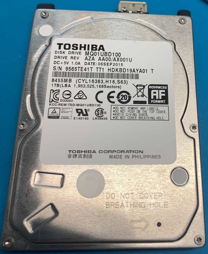 Toshiba Canvio Basics 1TB MQ01UBD100 Not Showing Up