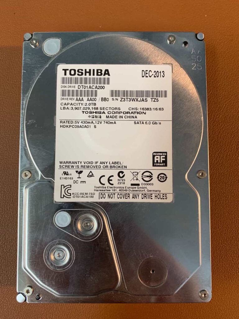 Toshiba DT01ACA200 Hard Drive Not Working After Power Outage