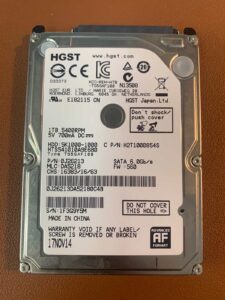 HGST 1TB laptop drive not showing up
