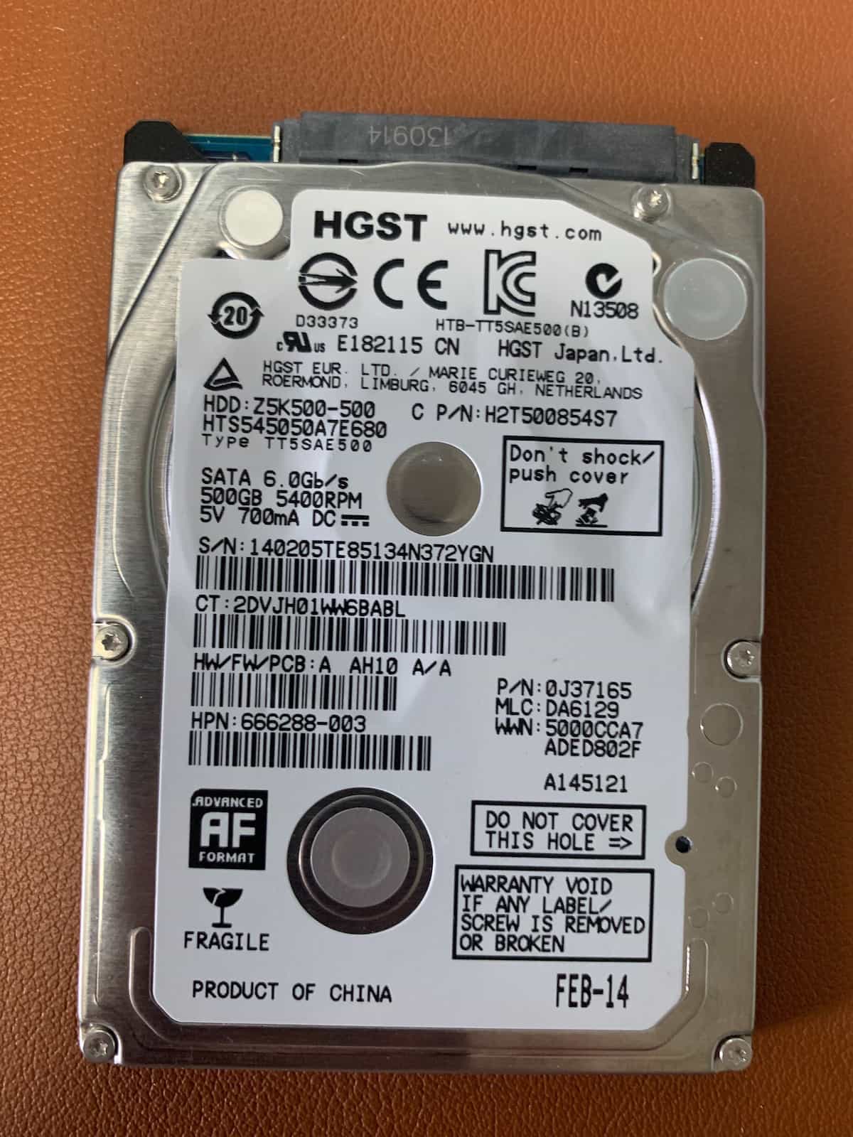 HGST 500GB Laptop drive that just stopped working