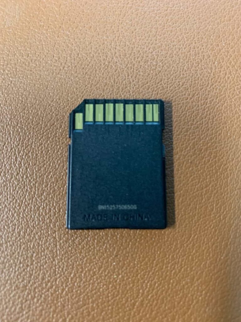 Back of SD Card that had deleted photos