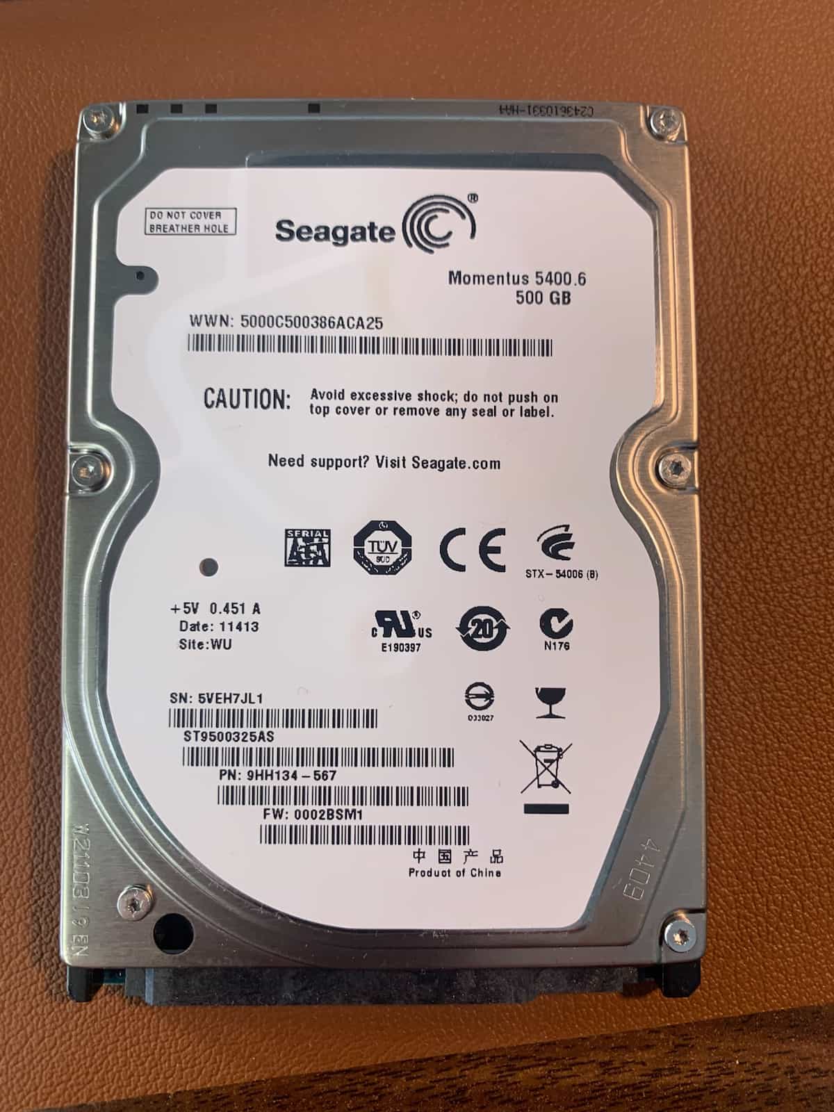 Seagate Momentus 500GB not working drive