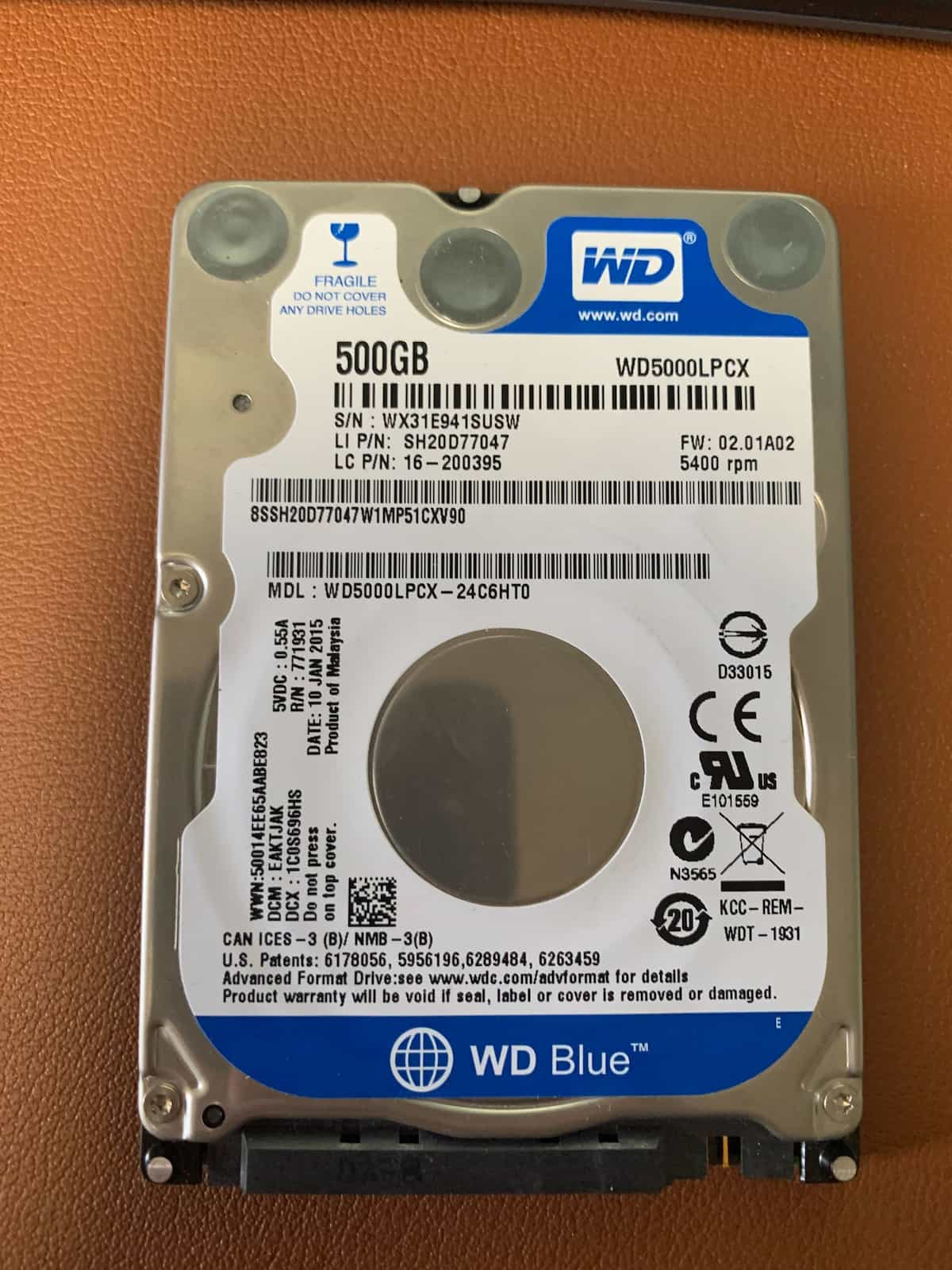 Western Digital laptop drive with bad sectors