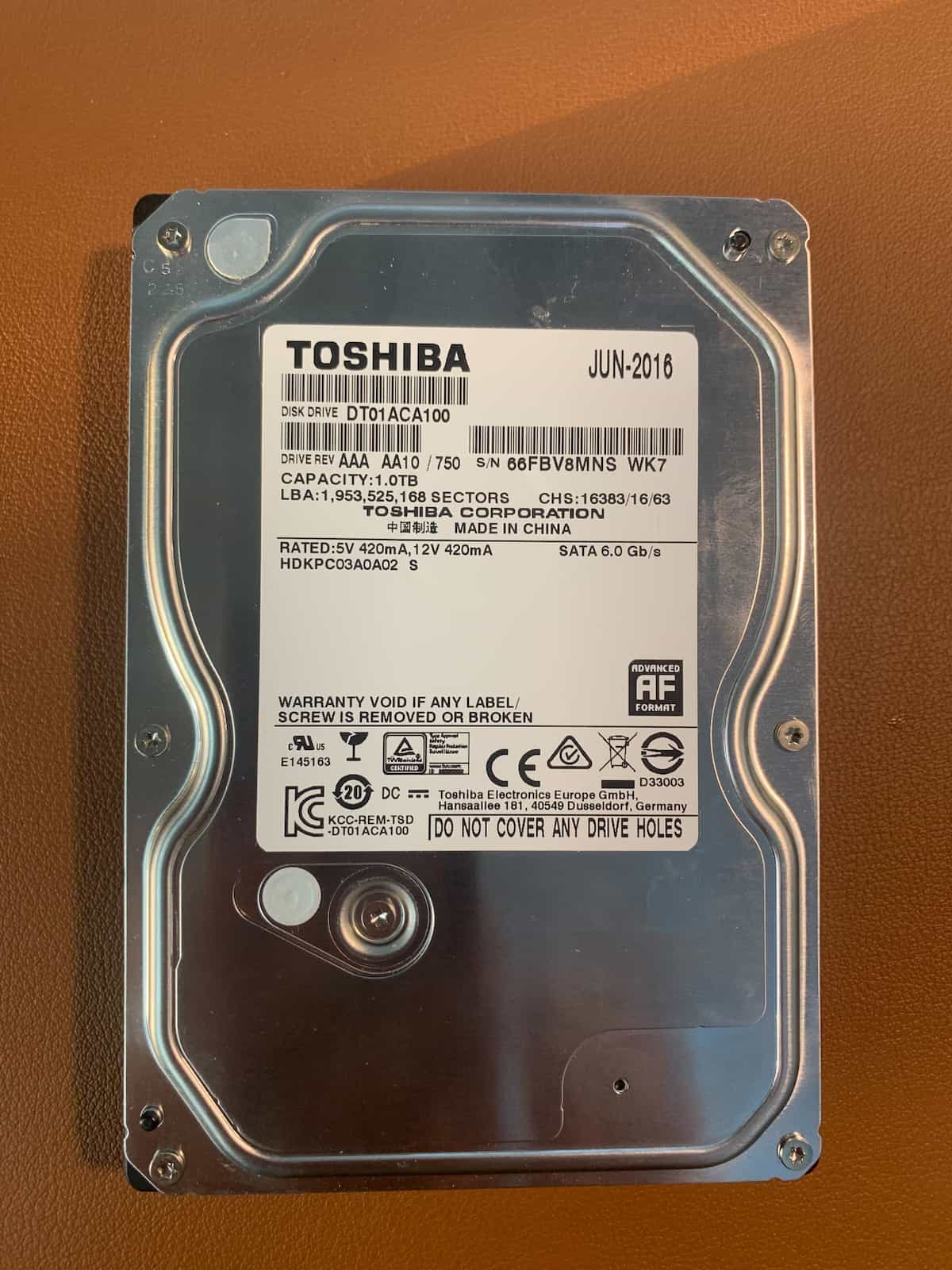 Toshiba 3.5 inch that stopped mounting.