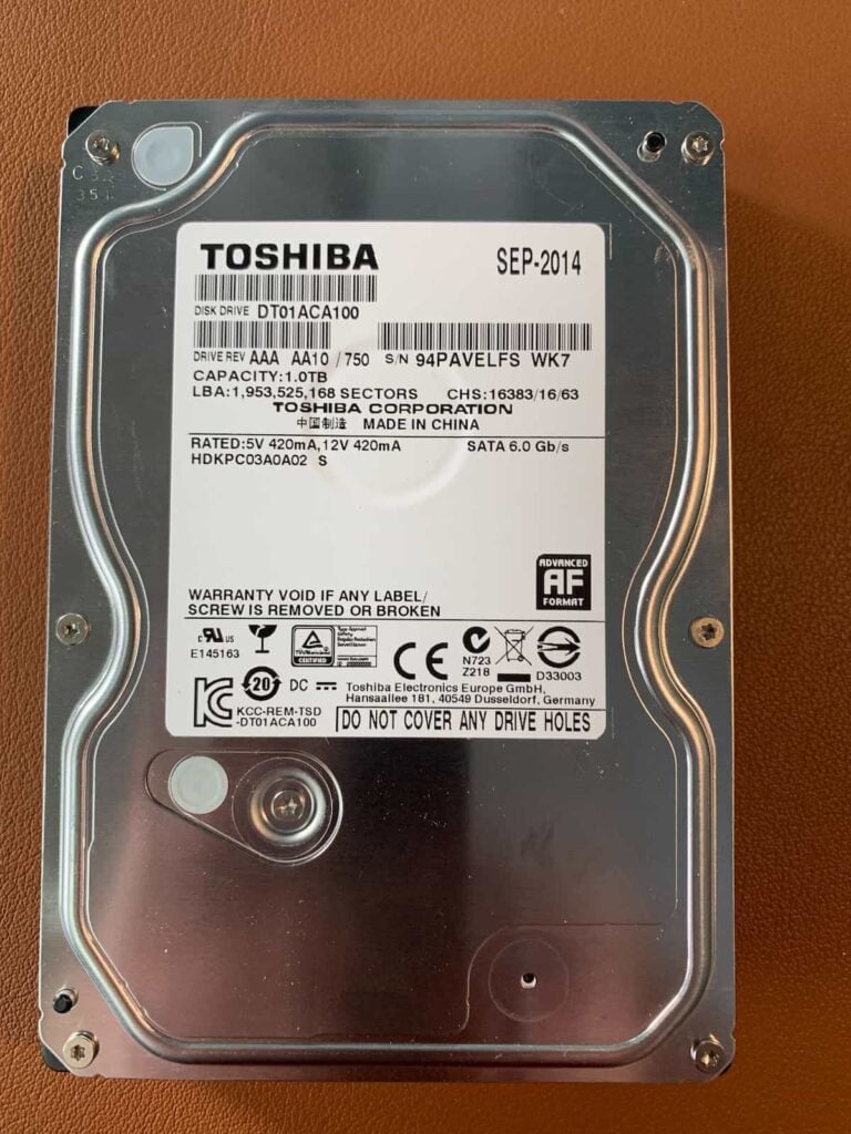 Beeping Toshiba Drive DT901ACA100