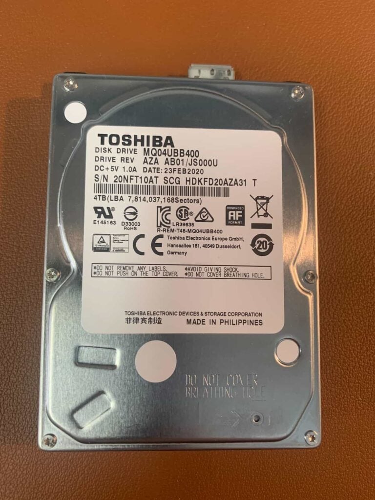 Toshiba MQ04UBB400 Hard Drive