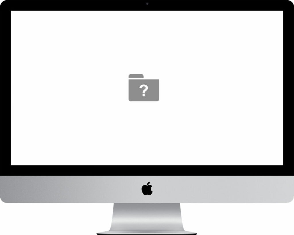 Flashing folder with question mark Mac data recovery