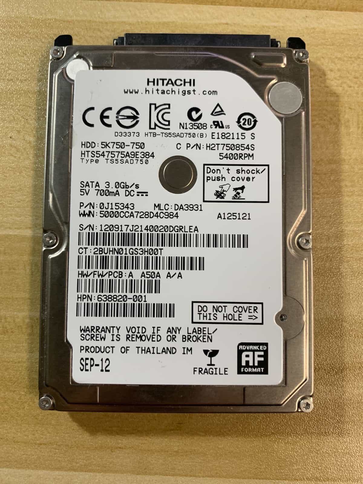Hitachi Data Recovery Hard Drive