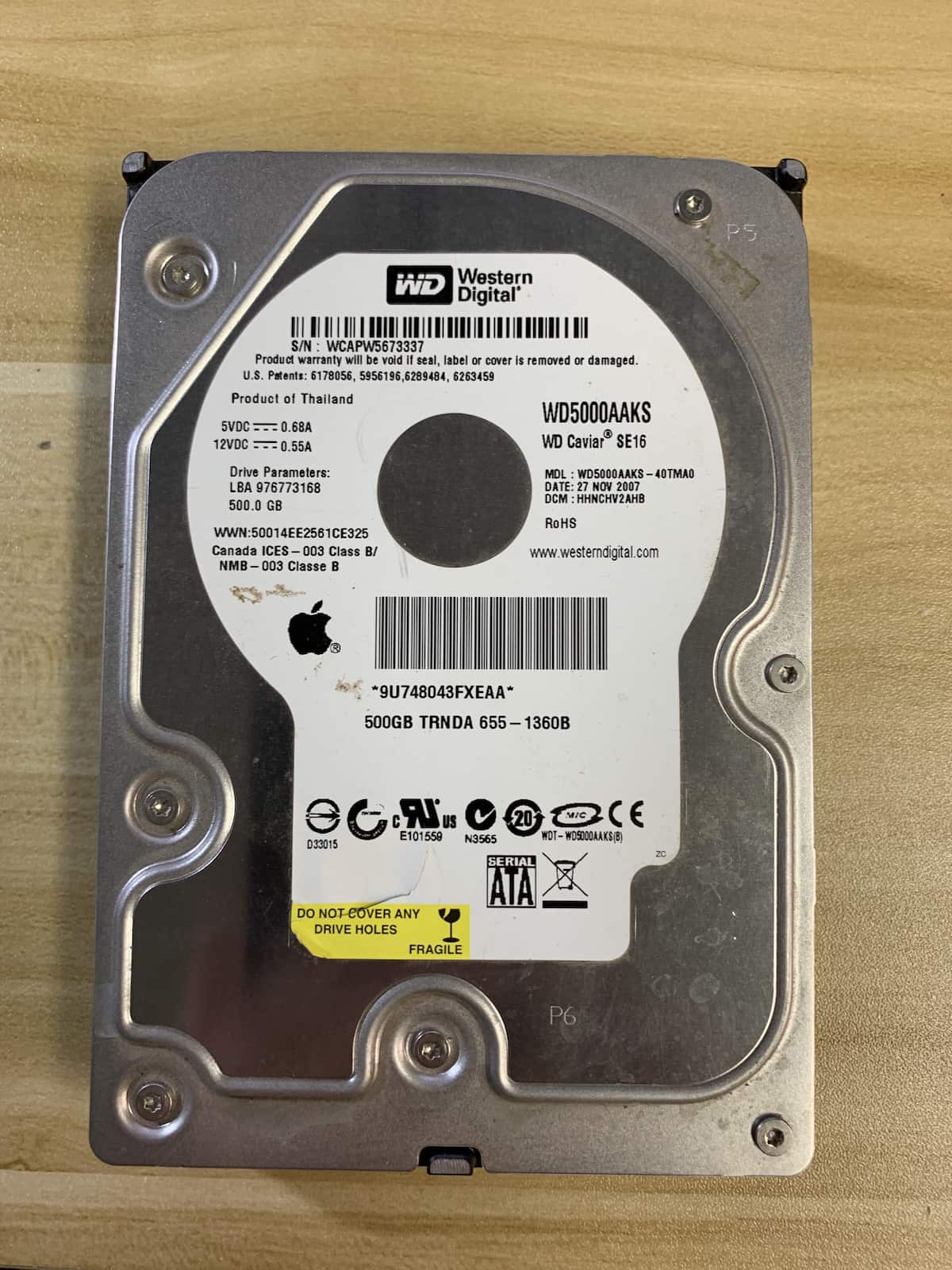 Recovering Data From WD5000AAKS Western Digital Drive